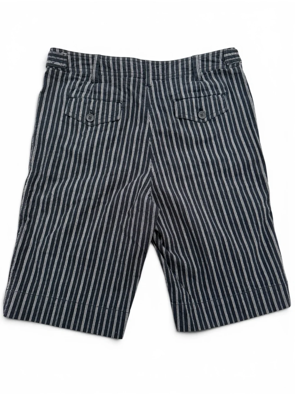 Jones New York Sport Dark Navy White Striped Bermuda Shorts Cotton Stretch 12